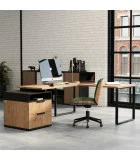 Computer desk corner LOFT, Oak Lancelot / Black order